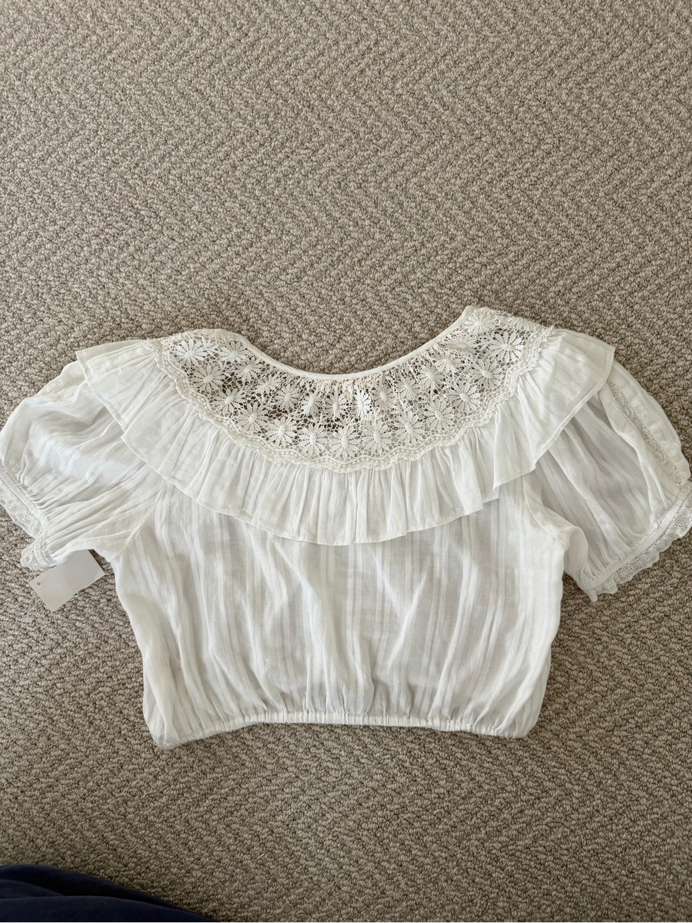 LoveShackFancy White Crochet Lace cropped blouse - Picture 5 of 5